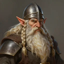a detailed portrait of a holy dwarf cleric wearing helmet, ha has the world's longest braided beard, infinite beard length, giant beard, wearing a war - helmet, by justin gerard and greg rutkowski, digital art, realistic painting, dnd, character design, trending on artstation