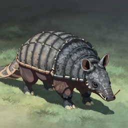 Shogun armadillo in the style of Tenshō Shūbun