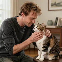 Jordan Peterson petting a cat girl, UWU