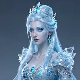 Portrait of a frigid Ice Queen in the style of Artstation, Hyacinthe Rigaud