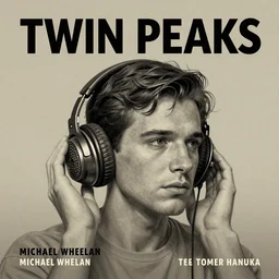 Twin Peaks poster artwork by Michael Whelan and Tomer Hanuka, Rendering of The Conversation listening on old headphones, full of details, by Makoto Shinkai and thomas kinkade, Matte painting, trending on artstation and unreal engine