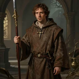 Jesse Eisenberg as a medieval monk from the The Name of the Rose, fantasy concept art by Jaakko Saari