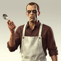 highly detailed portrait waiter zombie in gta v, stephen bliss, unreal engine, fantasy art by greg rutkowski, loish, rhads, ferdinand knab, makoto shinkai and lois van baarle, ilya kuvshinov, rossdraws, tom bagshaw, global illumination, radiant light, detailed and intricate environment