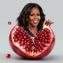 michelle obama is fused into pomegranate, hyperdetailed, artstation, cgsociety, 8 k