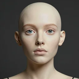 portrait of a hyperrealistic humanoid made of teeth with large eyes. portrait photography by annie leibowitz