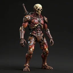 Techno-biological rusty rifle consisting of tumors, veins, muscles, bones, kidneys, wires. Biopunk, extremely high detail, photorealism, full length view, very rust, black background, concept art, octane render, 8k