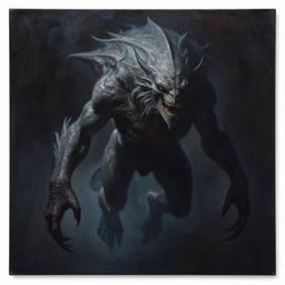 a beautiful stunning painting of a mysterious ominous massive creature floating through space, fantasy, dramatic lighting, dark surrealism, retrofuturism, trending on artstation