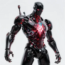 a lone cyborg wielding controlling the power of his inner evil alter ego 2022 abyssal  resonance black glowing red and white fractal insanity inner hyperbeast by Brock Hofer digital art, jagged black imperial armor, very very long fluffy curly white hair, glowing eyes, central composition, lone armored figure standing in the center on fire, ArtStation  GTA cover comics style  by James Gurney and beeple   global illumination Volume lighting Pixar and Disney tone mapping