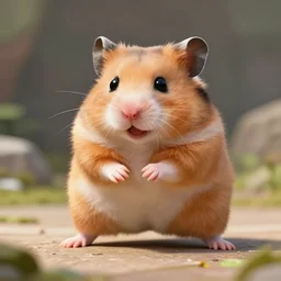 anthropomorphic hamster beast charging battle