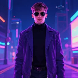 homelander in a vaporwave aesthetic