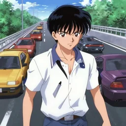 anime visual, akira, highway during gang war