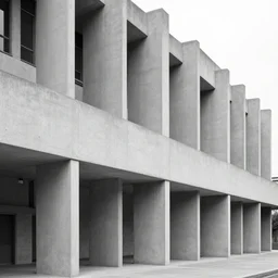 mosque design, photorealistic, concrete, brutalism, high details, by le corbusier