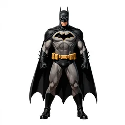 full body batman character design by Alex Ross, white background