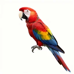 a dinosaur that looks like a scarlet macaw.