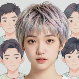 Detailed Portrait of a cute woman vibrant pixie hair by Yanjun Cheng and Hsiao-Ron Cheng and Ilya Kuvshinov, medium close up, portrait photography, rim lighting, realistic eyes, photorealism pastel, illustration
