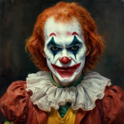 brian stelter as clown, digital painting, extremely detailed, 4 k, intricate, brush strokes, mark arian, artgerm, bastien lecouffe - deharme