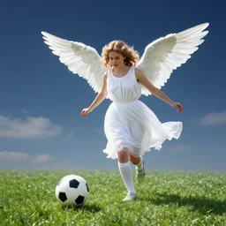 angel in sky play football, fantasy