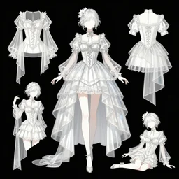 Character concept and fashion spot illustrations from the Final Fantasy rococo Halloween mashup, full-body, bloom, dynamic poses, diaphanous cloth, intricate crystalline and feather jewelry, ornate, filigree, arcane, cinematic lighting, by Alphonse Mucha, by Artgerm, by Bouguereau, by Sakimichan, fantasy, portfolio illustration, highly detailed, trending on Artstation, CGsociety, HQ, 8k, 35mm lens, f2.8, Bokeh,