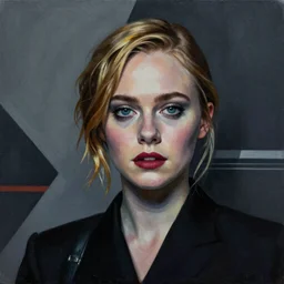 Elle Fanning in Kill Bill picture by Sachin Teng, asymmetrical, dark vibes, Realistic Painting , Organic painting, Matte Painting, geometric shapes, hard edges, graffiti, street art:2 by Sachin Teng:4