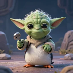 Yoda Playing Club Penguin