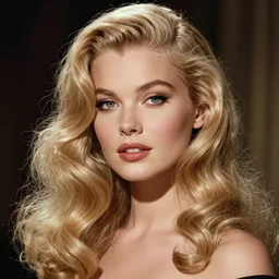 stunning award - winning portrait by sarah moon of a beautiful young feminine blonde woman with delicate features. vintage hollywood glamour. long shiny wavy glam hair. long curly hair. glam makeup. vogue. fashion photography. sharp focus. canon 5 0 mm.