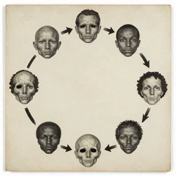 An art piece entitled The cycle of life and death by Kurt Schwitters