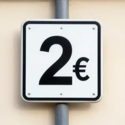 a sign saying 2 € prints