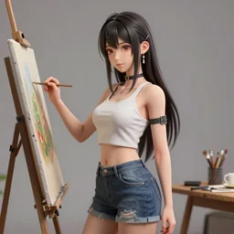Procedurally generated, anime girl posing for painting, substance designer, PBR, HD, Ultra detailed, Ultra 3D, hyperrealistic