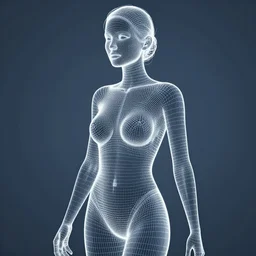 3 d wireframe of a beautiful woman