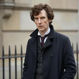 sherlock holmes posing for a portrait