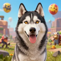 portrait husky borderlands 3 psycho, nick offerman, ( mandelbulb ) octane render, detailed, brawl stars, unreal engine 5, cinema 4 d cinematic, artstation, greg rutkowski, clash of clan, clash royal