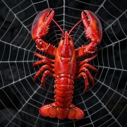 net, beautiful lobster entwined in the intenet web | | artgerm, octane render, raytracing, 8 k, hd, realistic, junji ito, vibrant