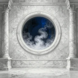 cryptopunk, old gothic crypt, white marble walls, a round portal to another world in the center, white smoke, epic scenery, dramatic white and blue lighting, detailed illustration, digital art, overdetailed art, concept art, detailed illustration, hd, 4k, digital art, Zdzisław beksinski, trending on artstation