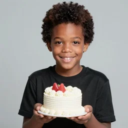 portrait photo still of little richard holding a small cake, wearing a birthday hat, in a swamp, 8 k, 8 5 mm f 1. 8