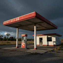 an abandoned gas station by tim doyle, macabre
