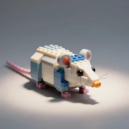 a rat made out of lego, lego, rat, photo, well lit