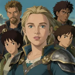 florence pugh, fire emblem, art by studio ghibli and greg rutkowski and artgerm and ilya kuvshinov, portrait, d & d, fantasy, highly detailed, digital painting, headshot, trending on artstation, concept art, sharp focus, illustration