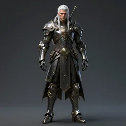 steampunk male portrait, handsome, sci fi, detailed white long hair, intricate assasin armor, fullbody, by godessmechanic ilya kuvshinov, peter mohrbacher, greg rutkowski, dramatic lighting, intricate, highly detailed, deviant art, sharp focus, luminous, blender, deviant art, masterpiece, ray tracing