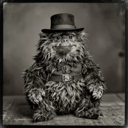 huggy wuggy, daguerrotype photograph, super realistic