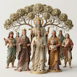 beautiful portrait, family tree of the gods, ultra realistic, wide angle, intricate details, highly detailed