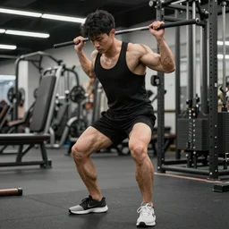 a muscle boy training