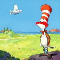 Vaadhoo landscape in the style of Dr. Seuss, starships, painting by Ralph McQuarrie