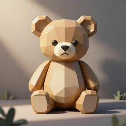 lowpoly style cubist cute teddy bears