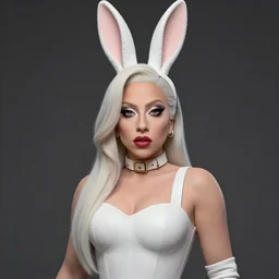 lady gaga with bunny, lowbrow, matte painting, 3 d highly detailed, in the style of mark ryden