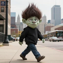 meme trollface walking in detroit, defined, sharp, 8 k, ultra hd