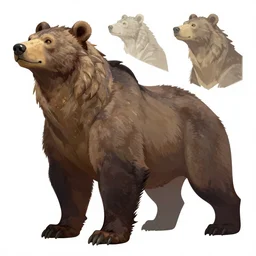 a fantasy draconic direbear character design sheet, trending on artstation