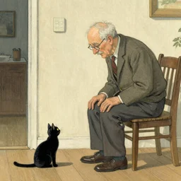 old man and a cat, by shaun tan