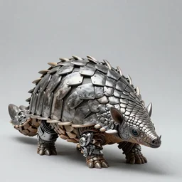 a humanoid Pangolin armored knight with metallic armor that looks similar to a pangolin and biotechnology mesh