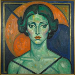 eva green portrait, style by kandinsky, art deco, portrait,