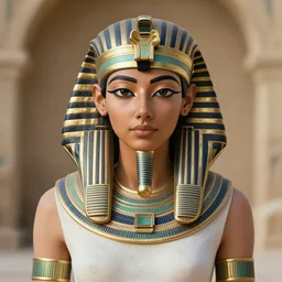 high-quality beautifully done centered portrait of a pretty female from an Ancient Egypt::trending on artstation, featured on behance::art by Artgerm and Alessio Albi and Heather Theurer::natural lighting, identical eyes, beautiful eyes medium shot, slender symmetrical face and body, hyper-detailed, single face, insanely detailed and intricate, 4K, 8K
